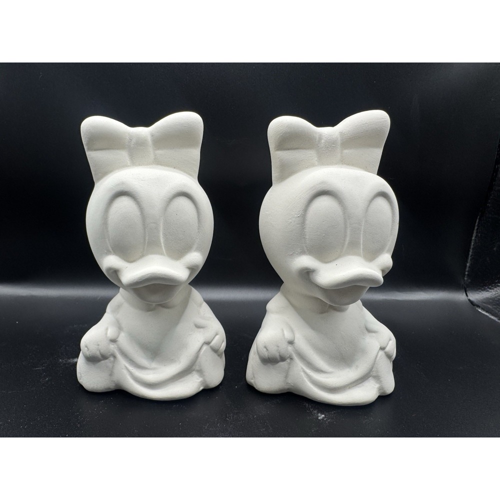 Disney Baby Daisy Duck Ceramic Bisque Figurine 5 In Unpainted Craft VTG Lot